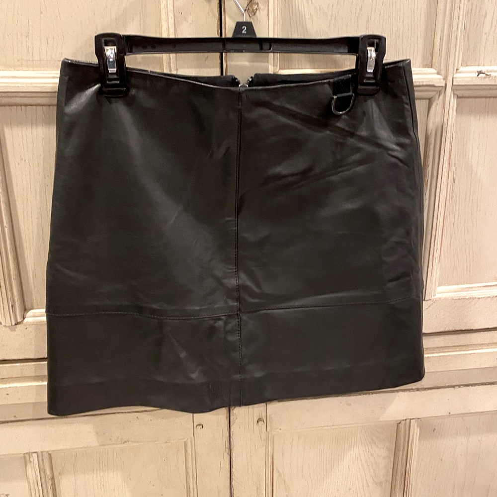 Kenneth Cole genuine leather mini skirt